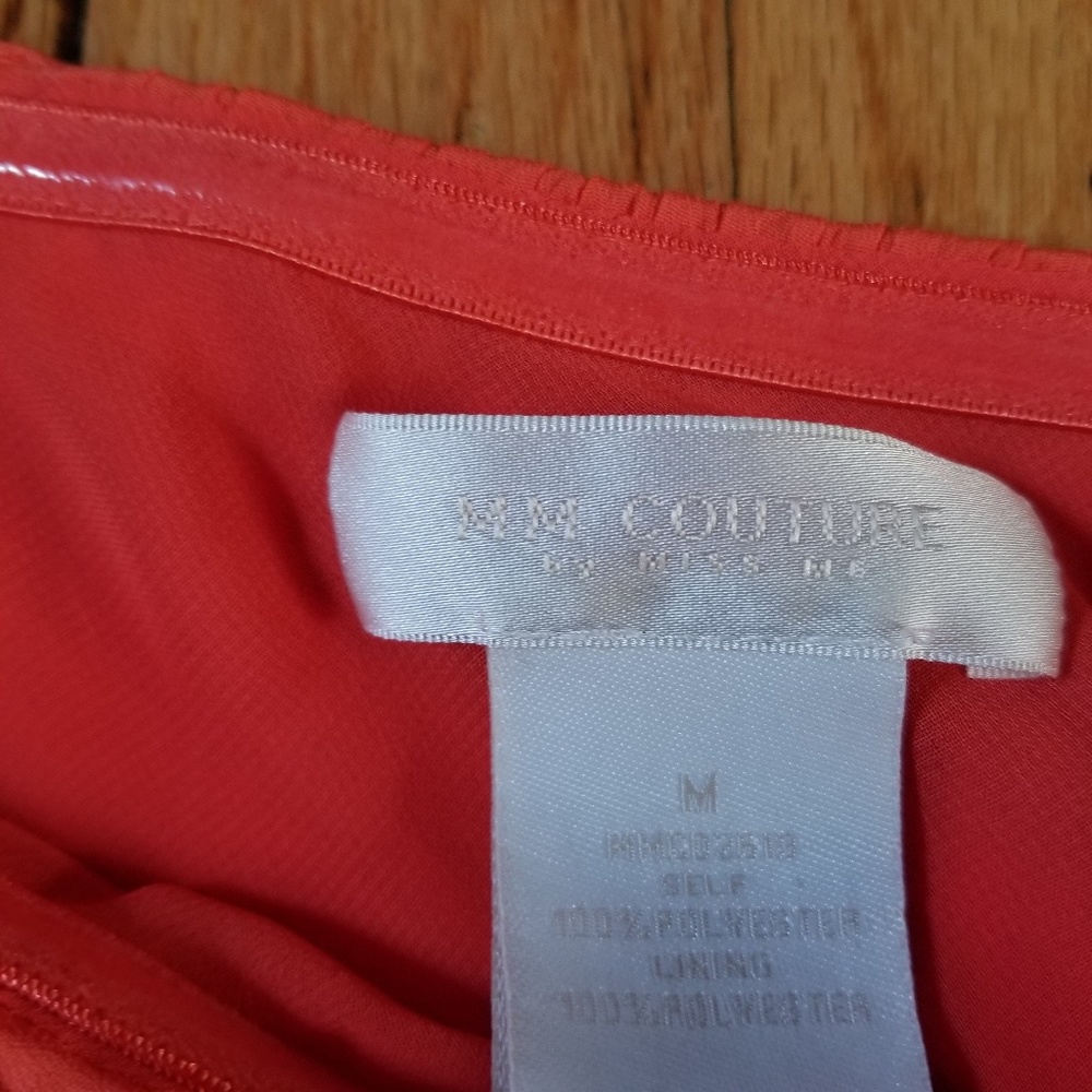 5/$25 MM Couture One-Shoulder Dress Orange Medium - Picture 5 of 8